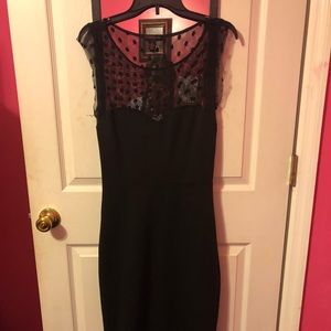 Material Girl Black Polka Dot Mesh Dress